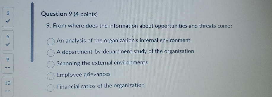  3 Question 9(4 points) 9. From where does the information about
