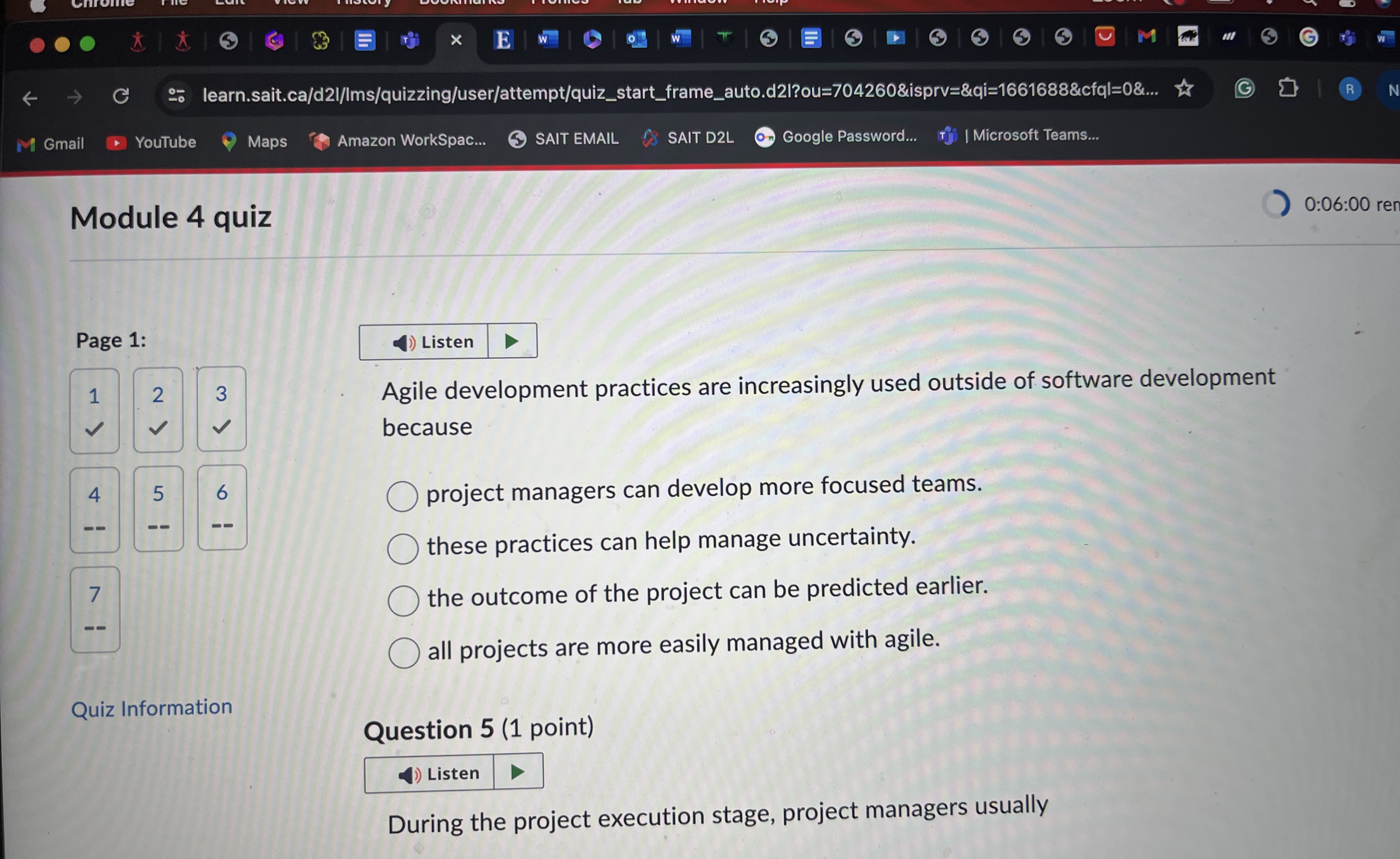 Agile development practices are increasingly used outside of software development because