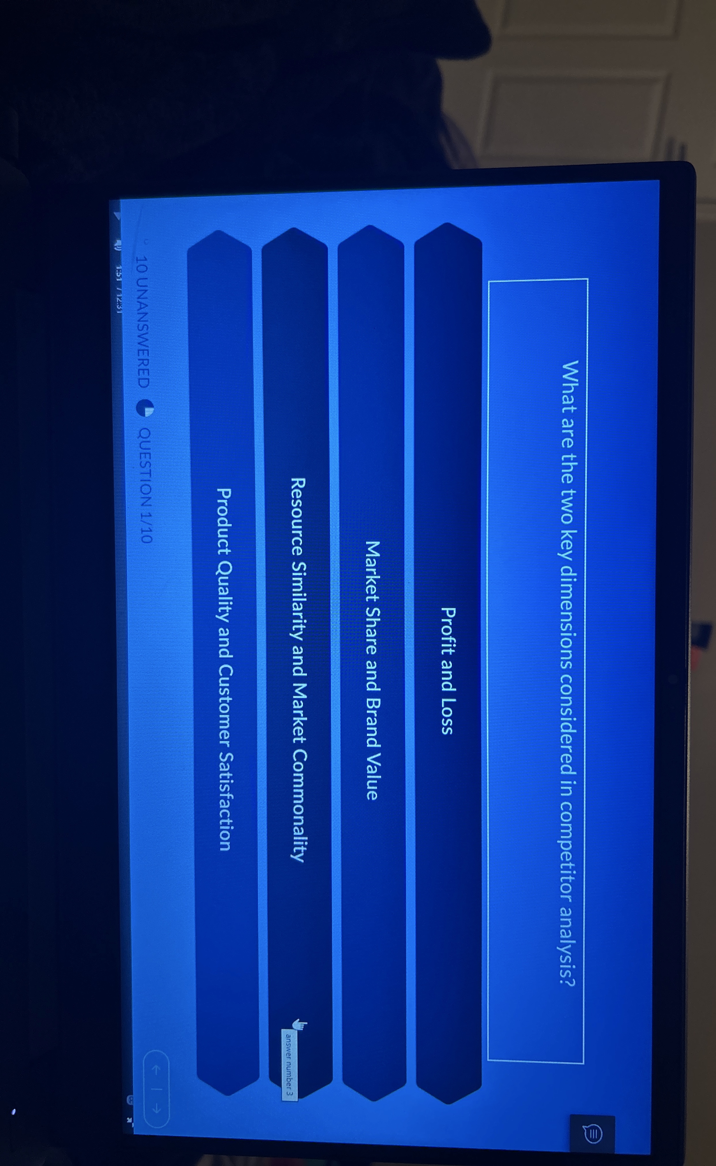  What are the two key dimensions considered in competitor analysis? Profit