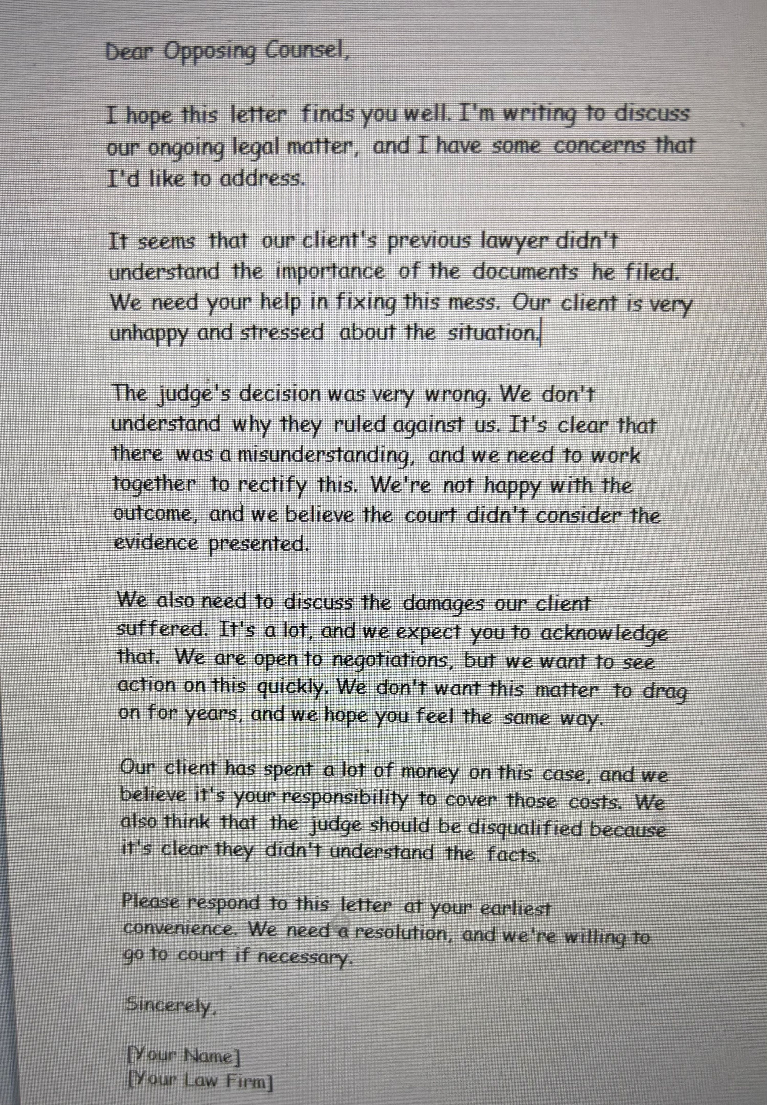  In this assignment, you will be given a poorly written letter