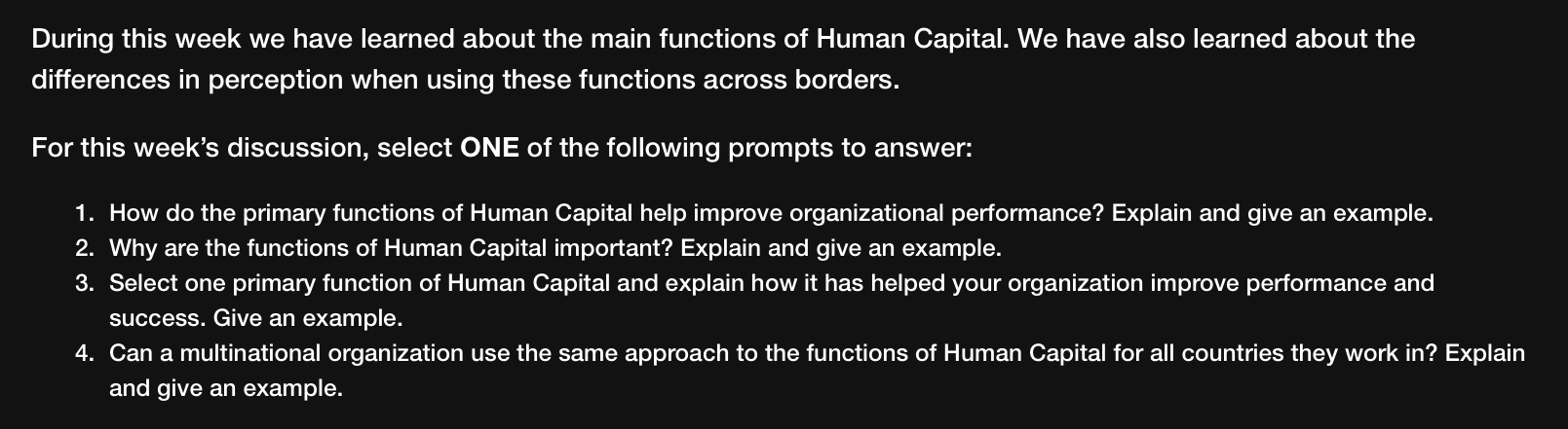  During this week we have learned about the main functions of