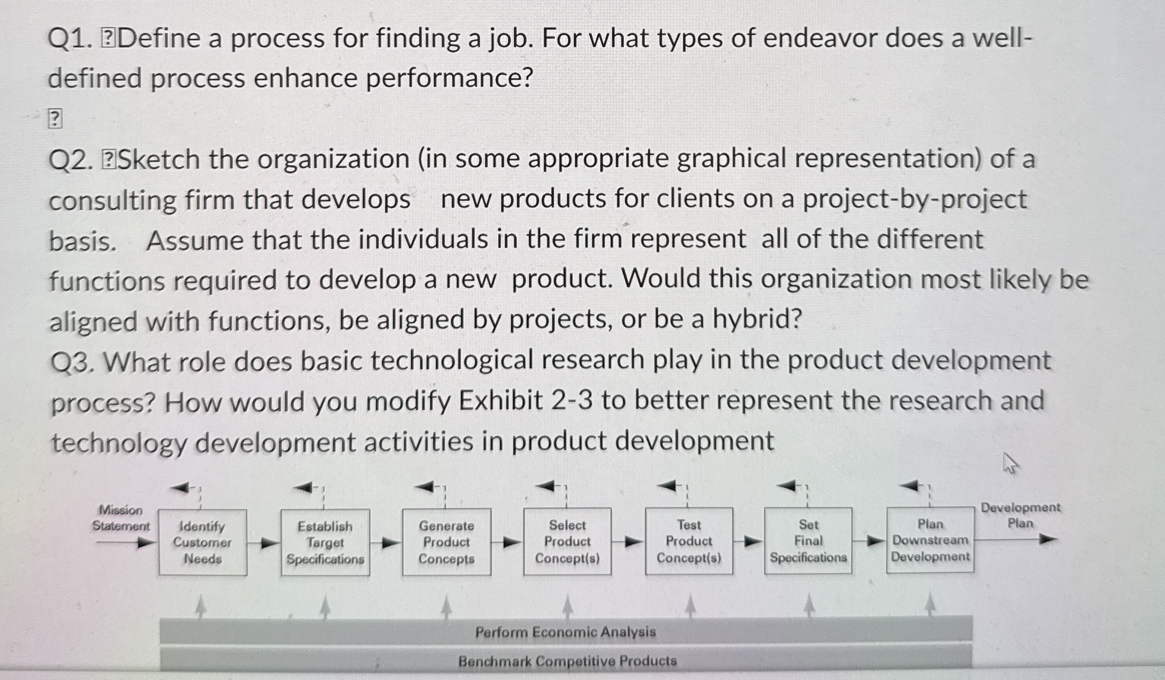  Q1.?Define a process for finding a job. For what types of