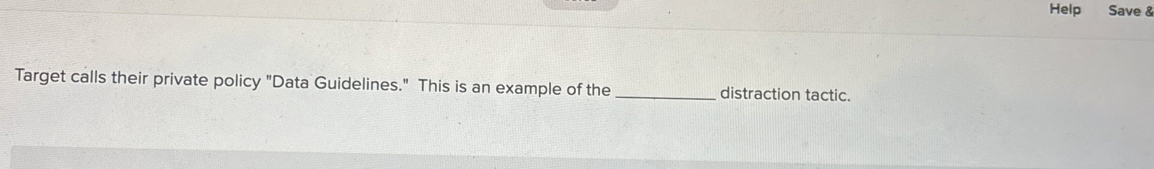  Target calls their private policy "Data Guidelines." This is an example