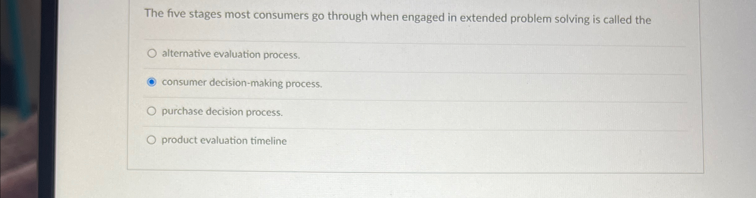  The five stages most consumers go through when engaged in extended