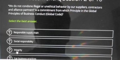  We do not condone illegal or unethical behavior by our suppliers,