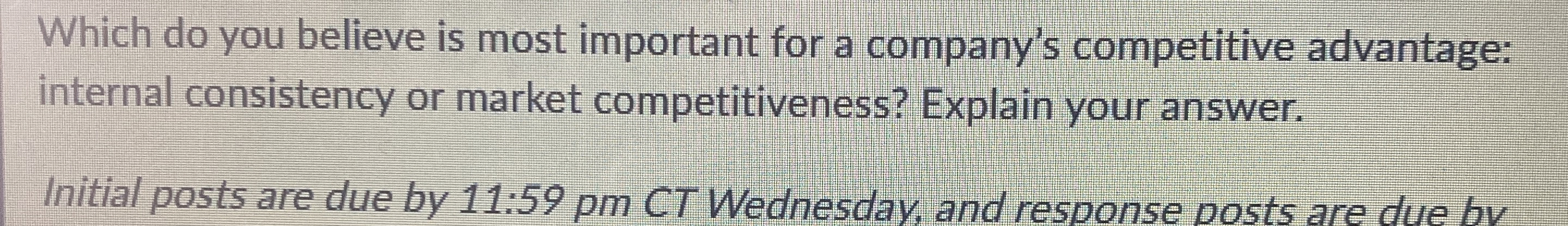  Which do you believe is most important for a company's competitive