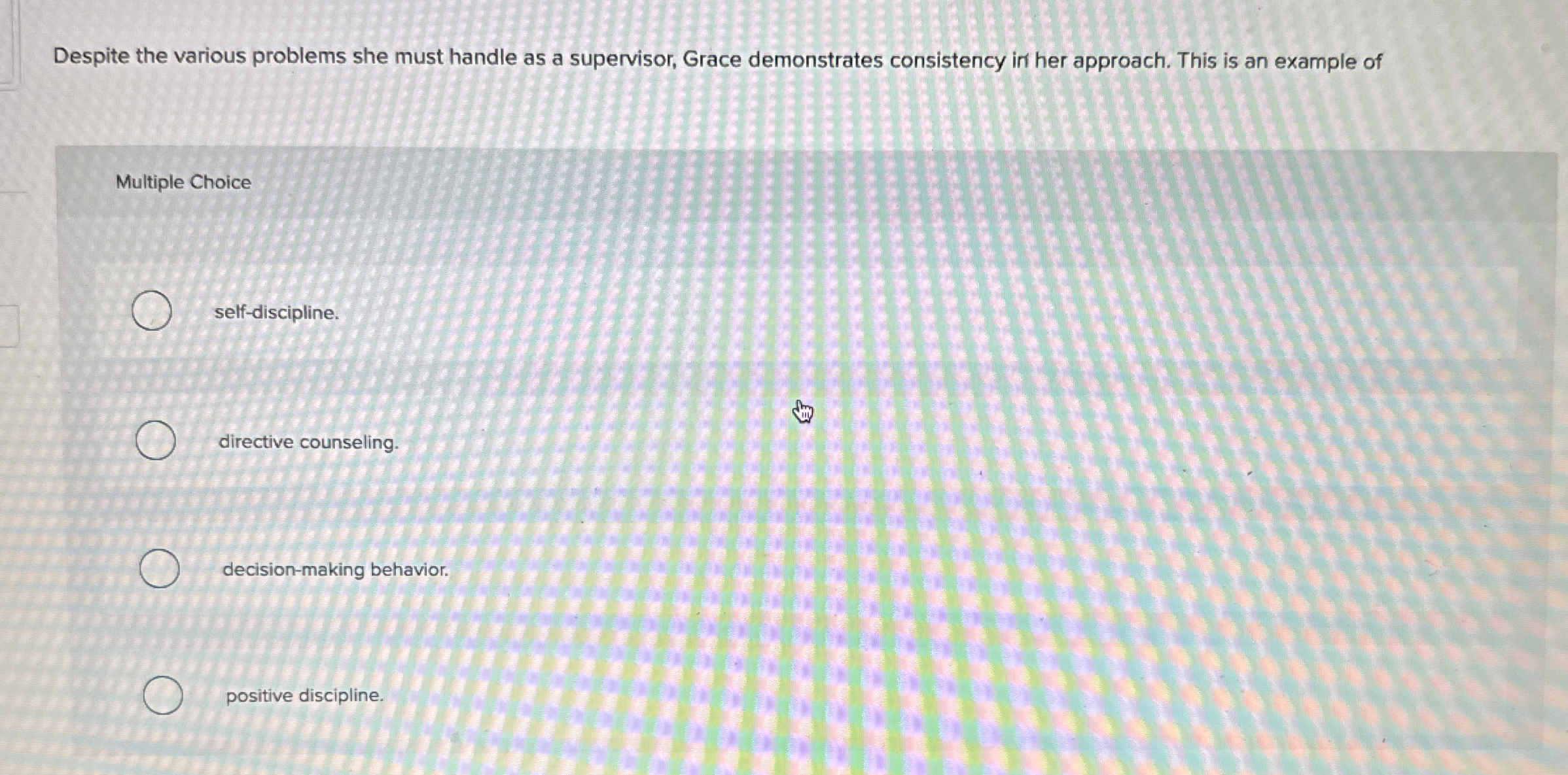  Despite the various problems she must handle as a supervisor, Grace