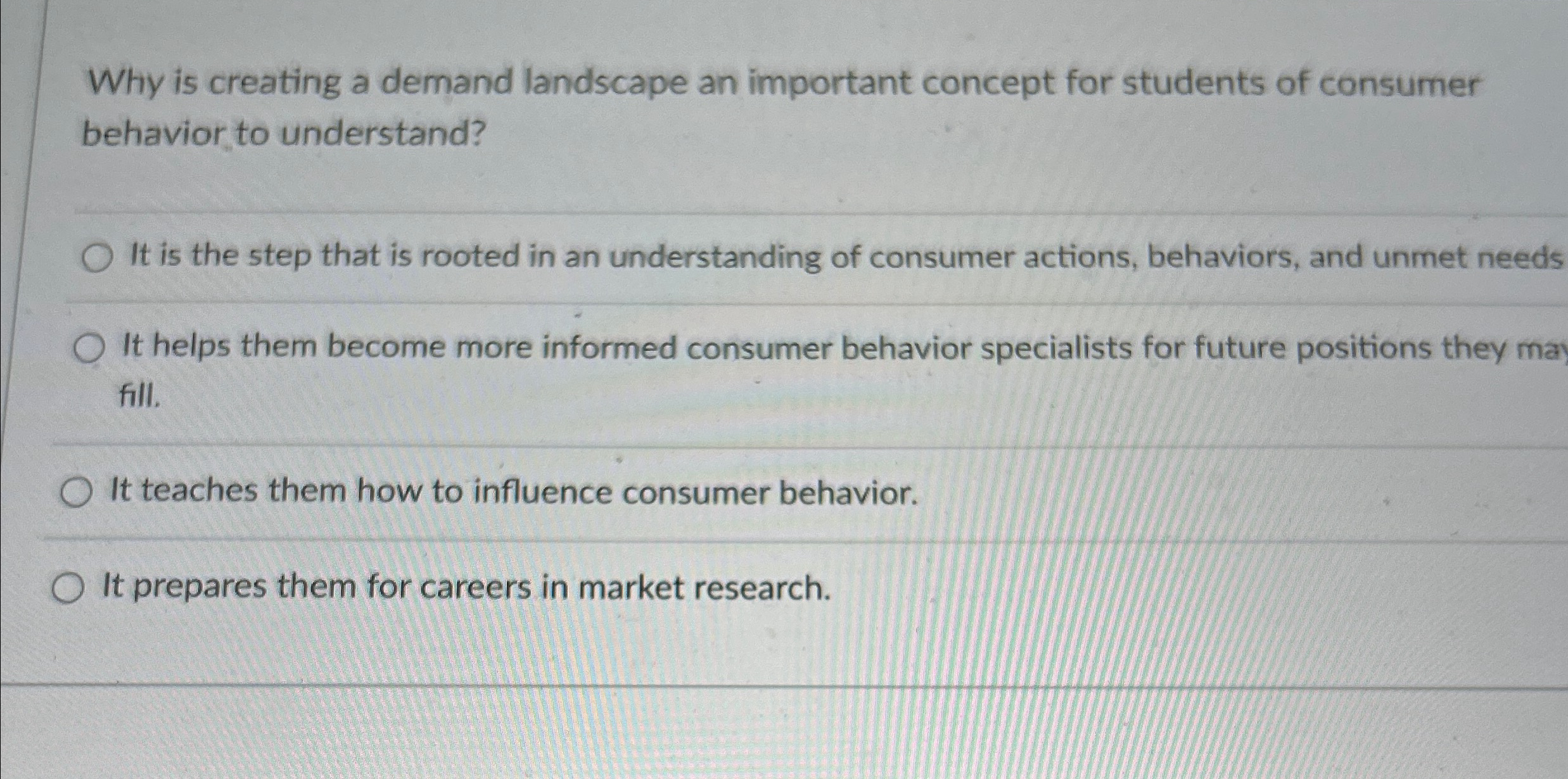  Why is creating a demand landscape an important concept for students