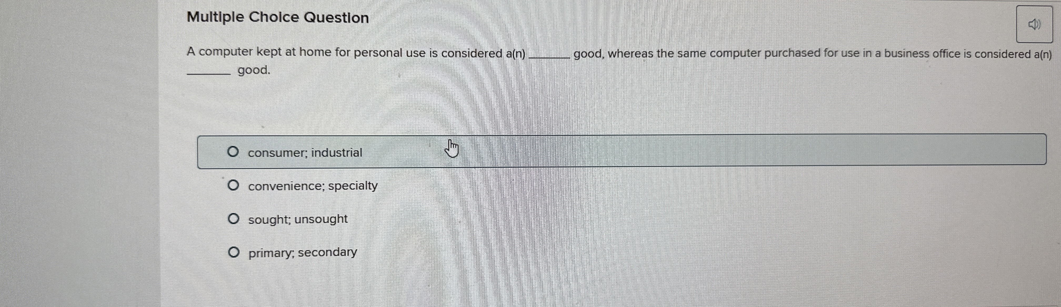  Multiple Choice Question A computer kept at home for personal use
