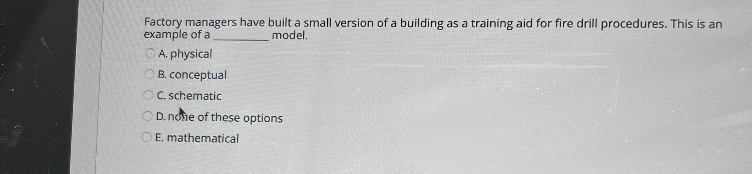  Factory managers have built a small version of a building as