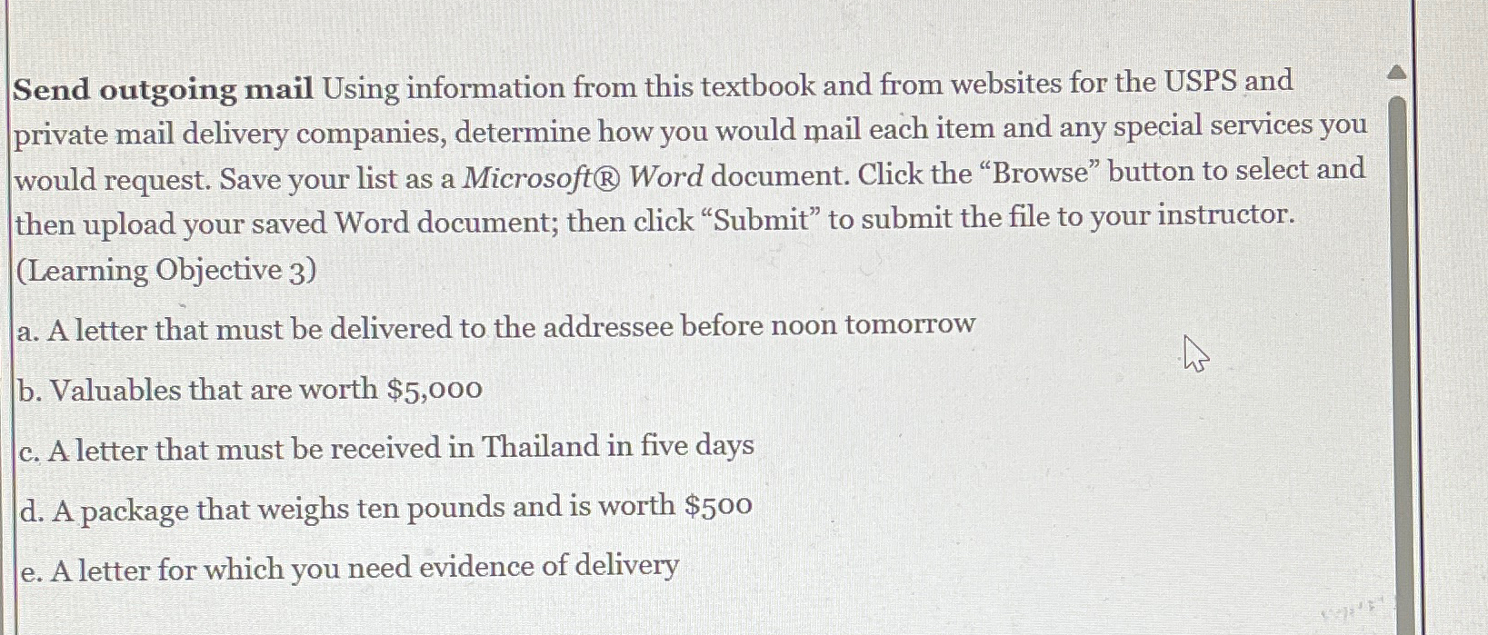  Send outgoing mail Using information from this textbook and from websites