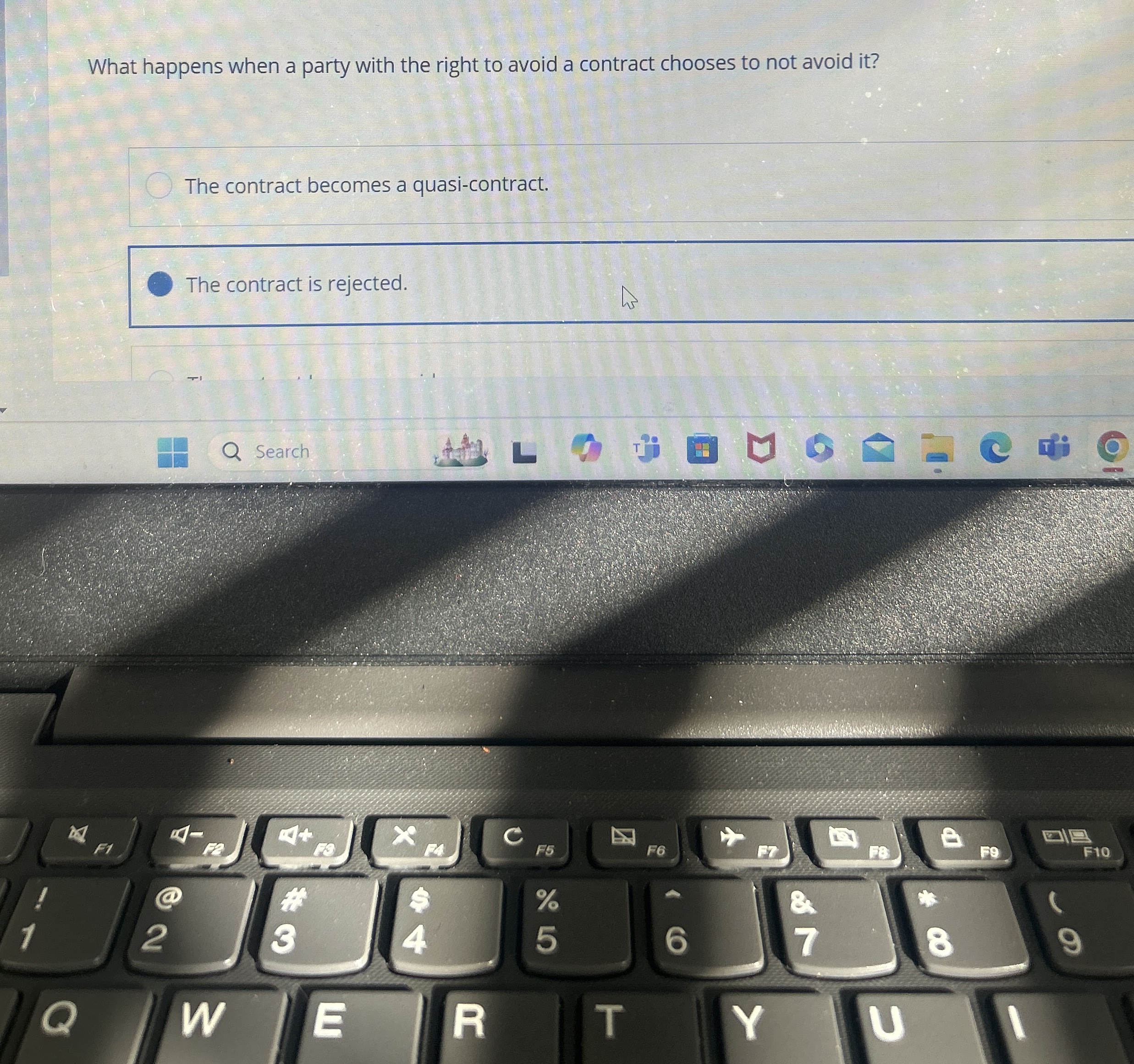  What happens when a party with the right to avoid a