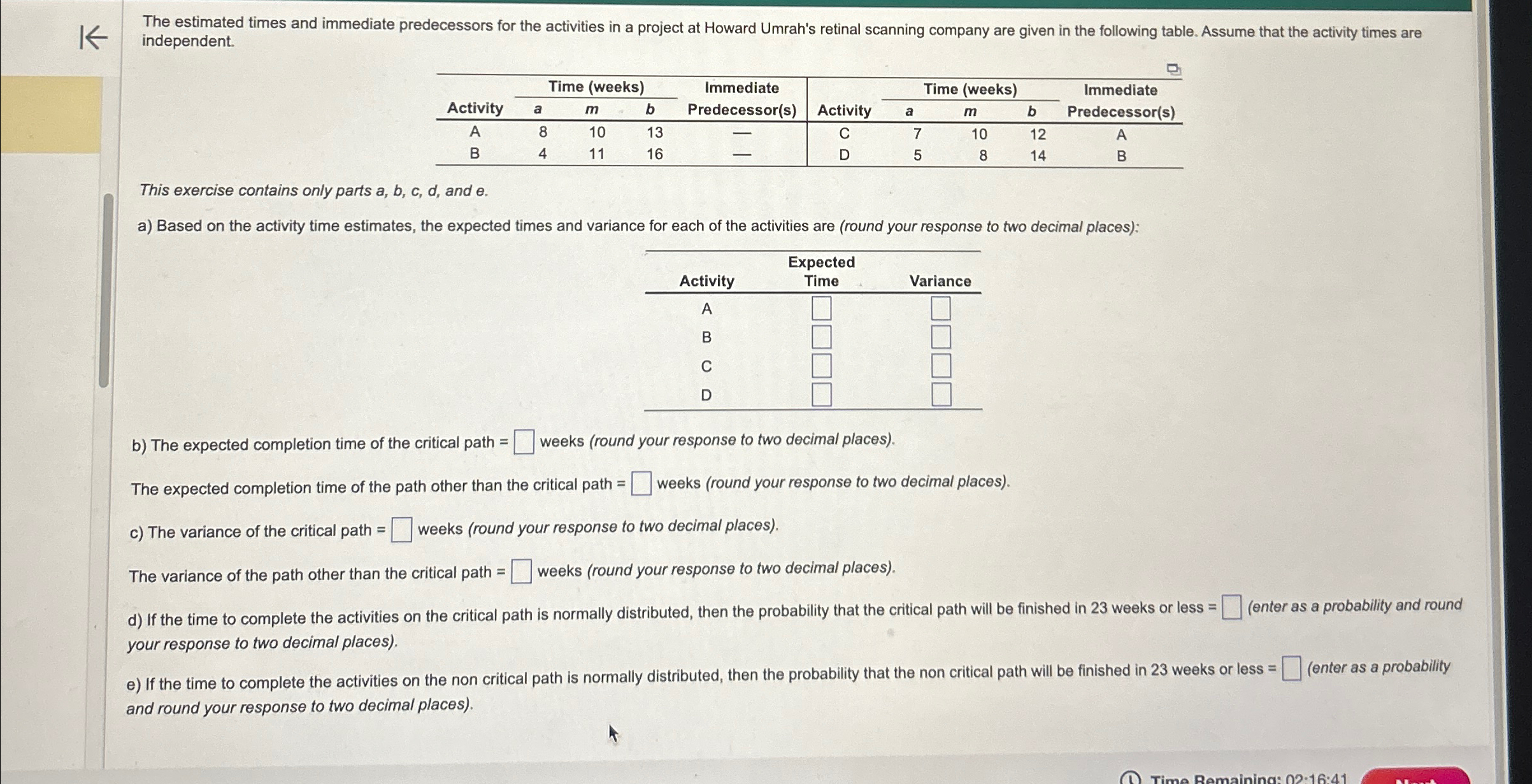  How do i do this ? The estimated times and immediate