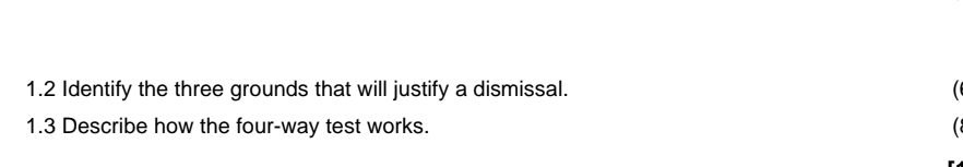  1.2 Identify the three grounds that will justify a dismissal. 1.3