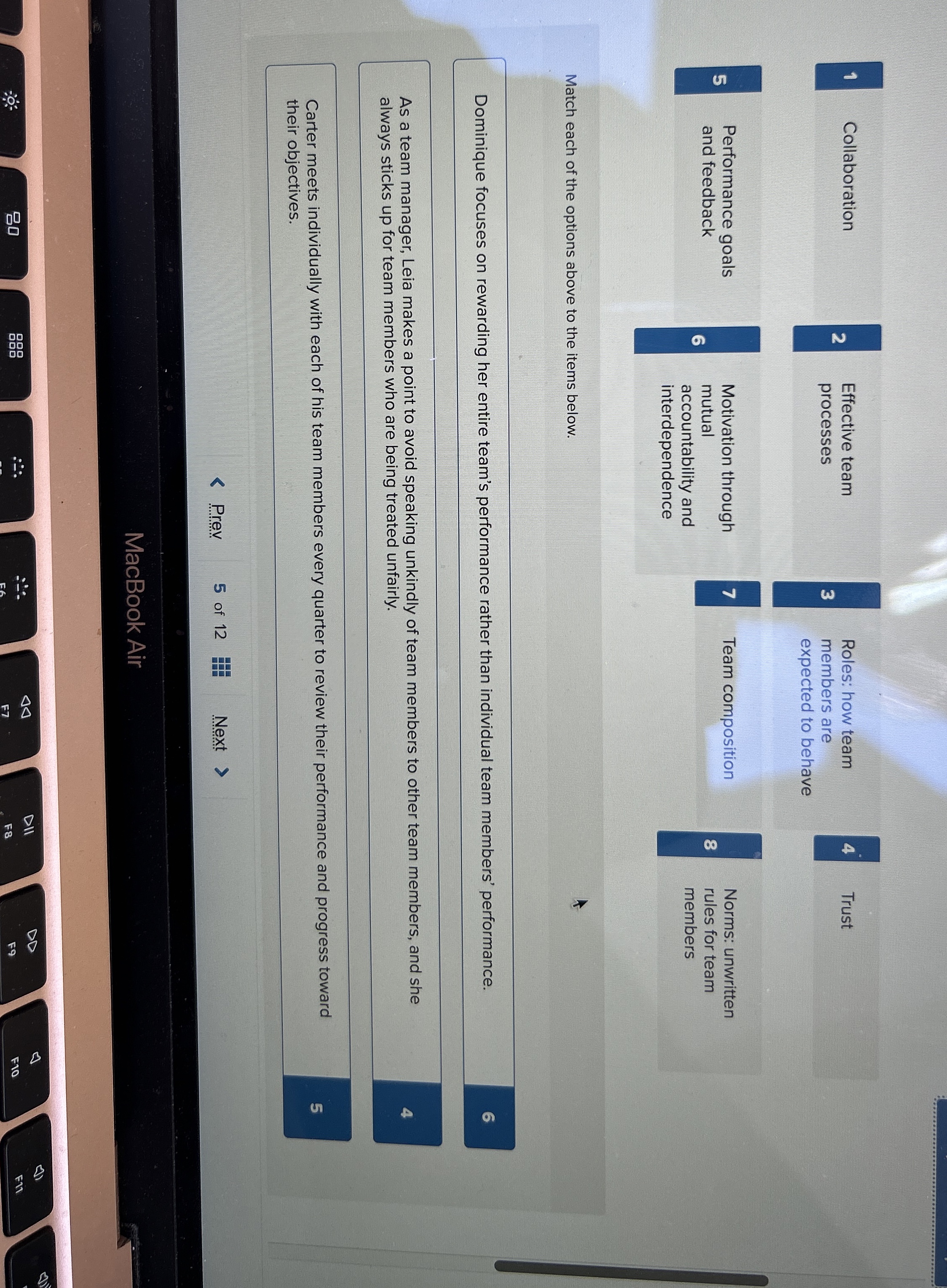  1 Collaboration 2 Effective team processes 5 Performance goals and feedback