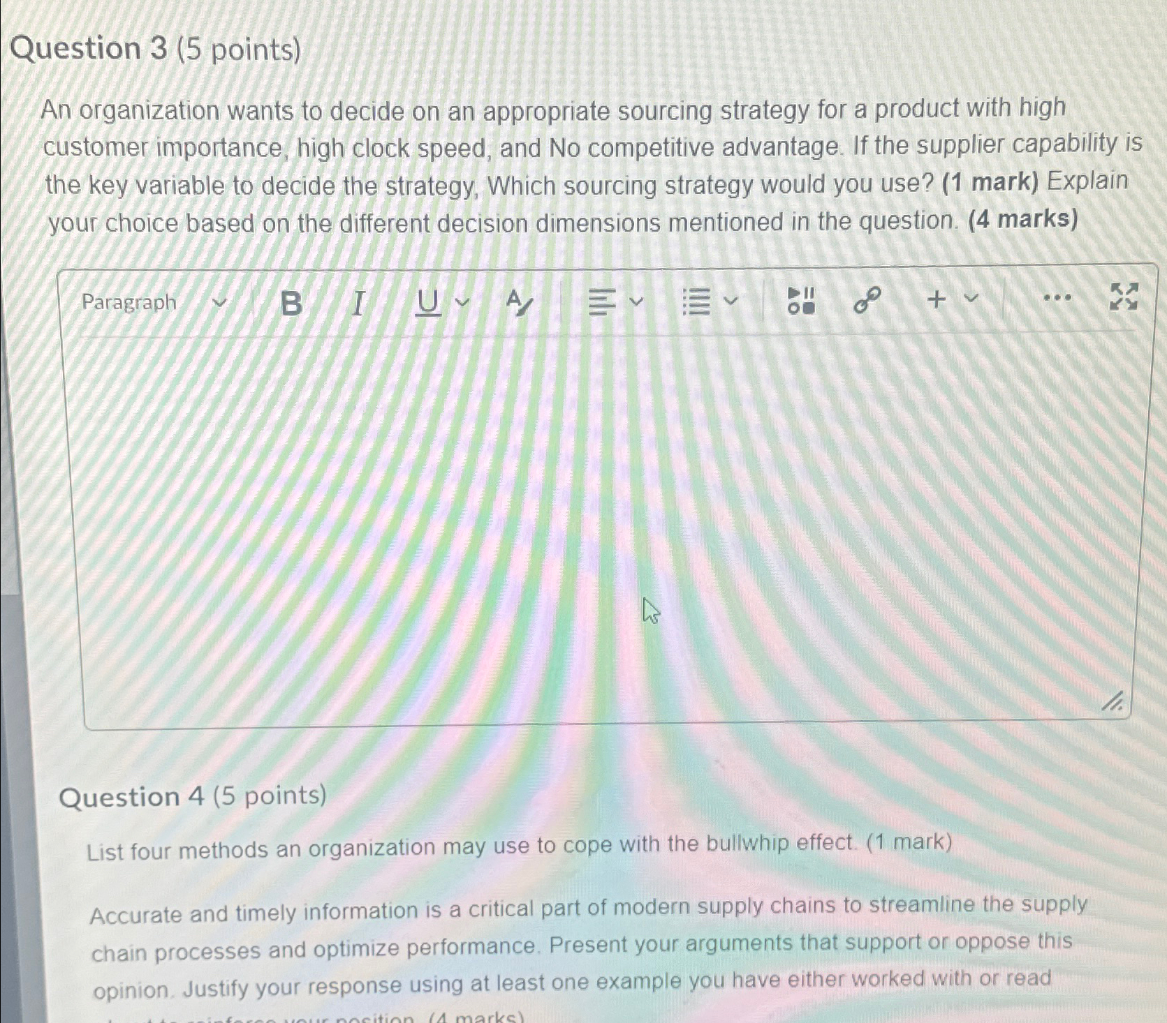  Question 3(5 points) An organization wants to decide on an appropriate