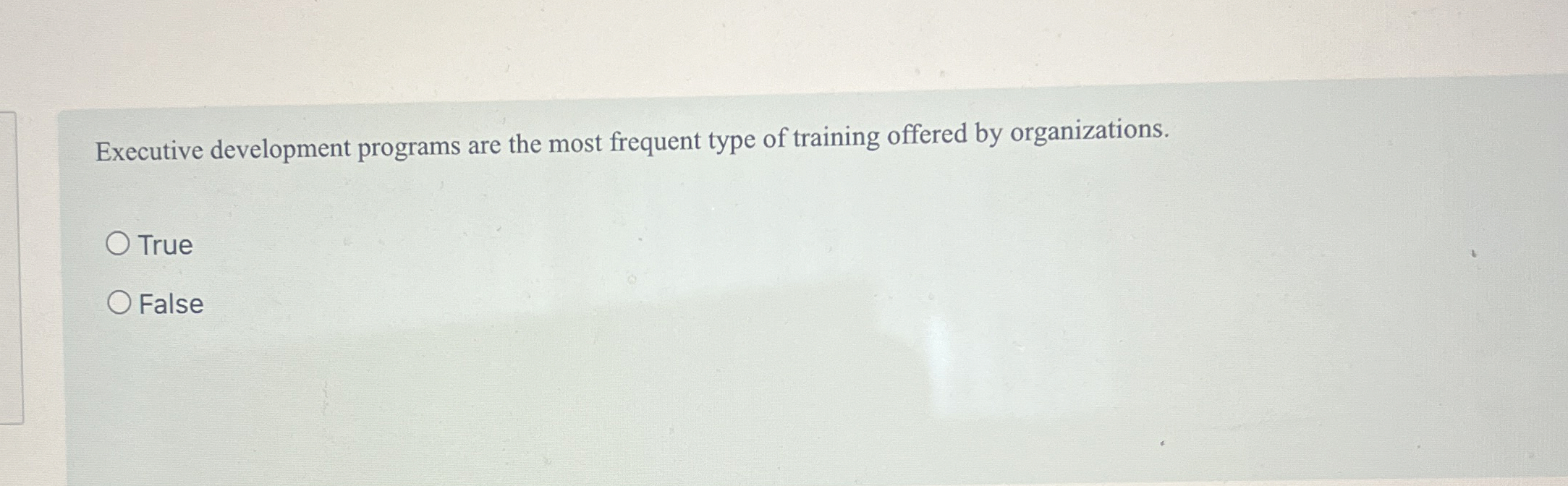  Executive development programs are the most frequent type of training offered