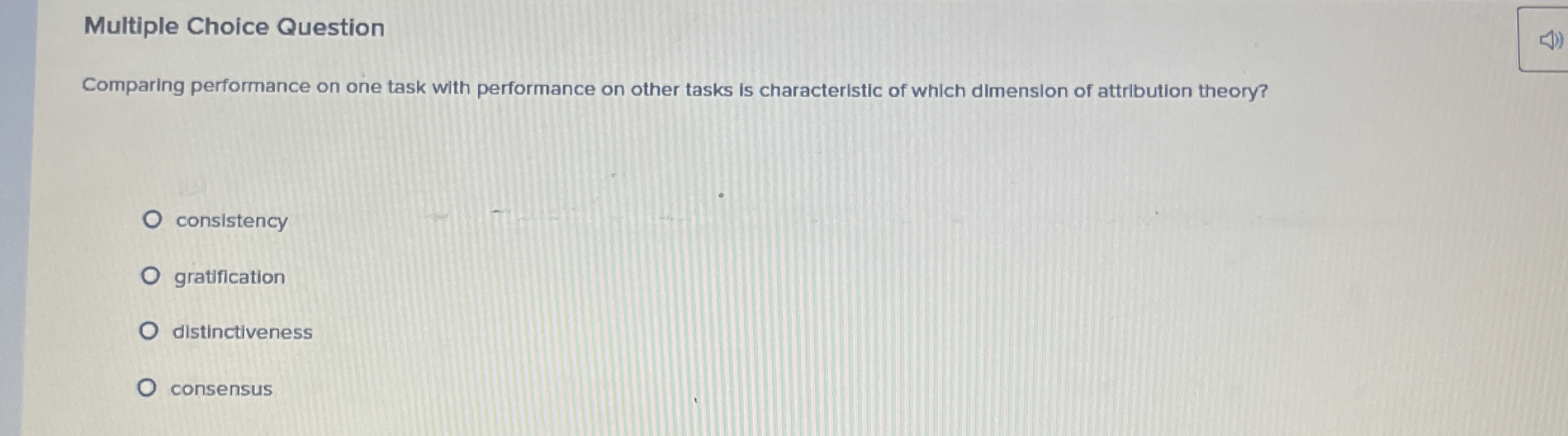  Multiple Choice Question Comparing performance on one task with performance on