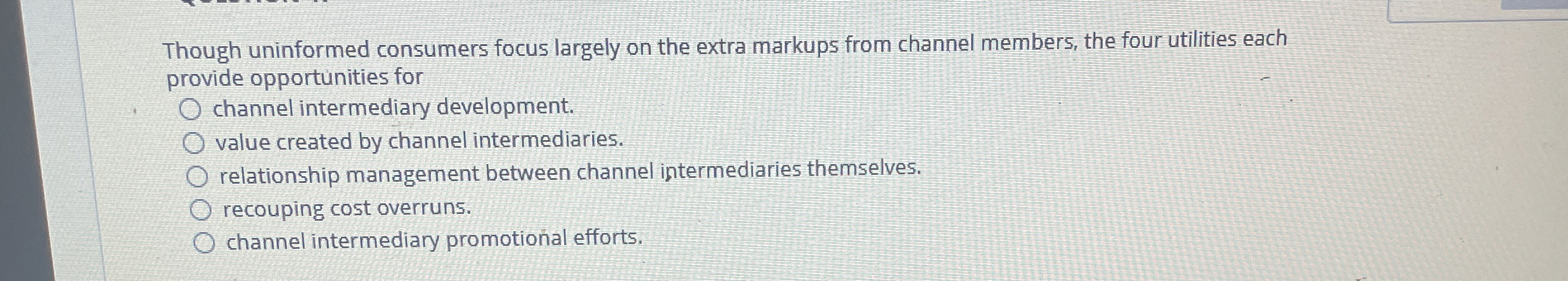  Though uninformed consumers focus largely on the extra markups from channel