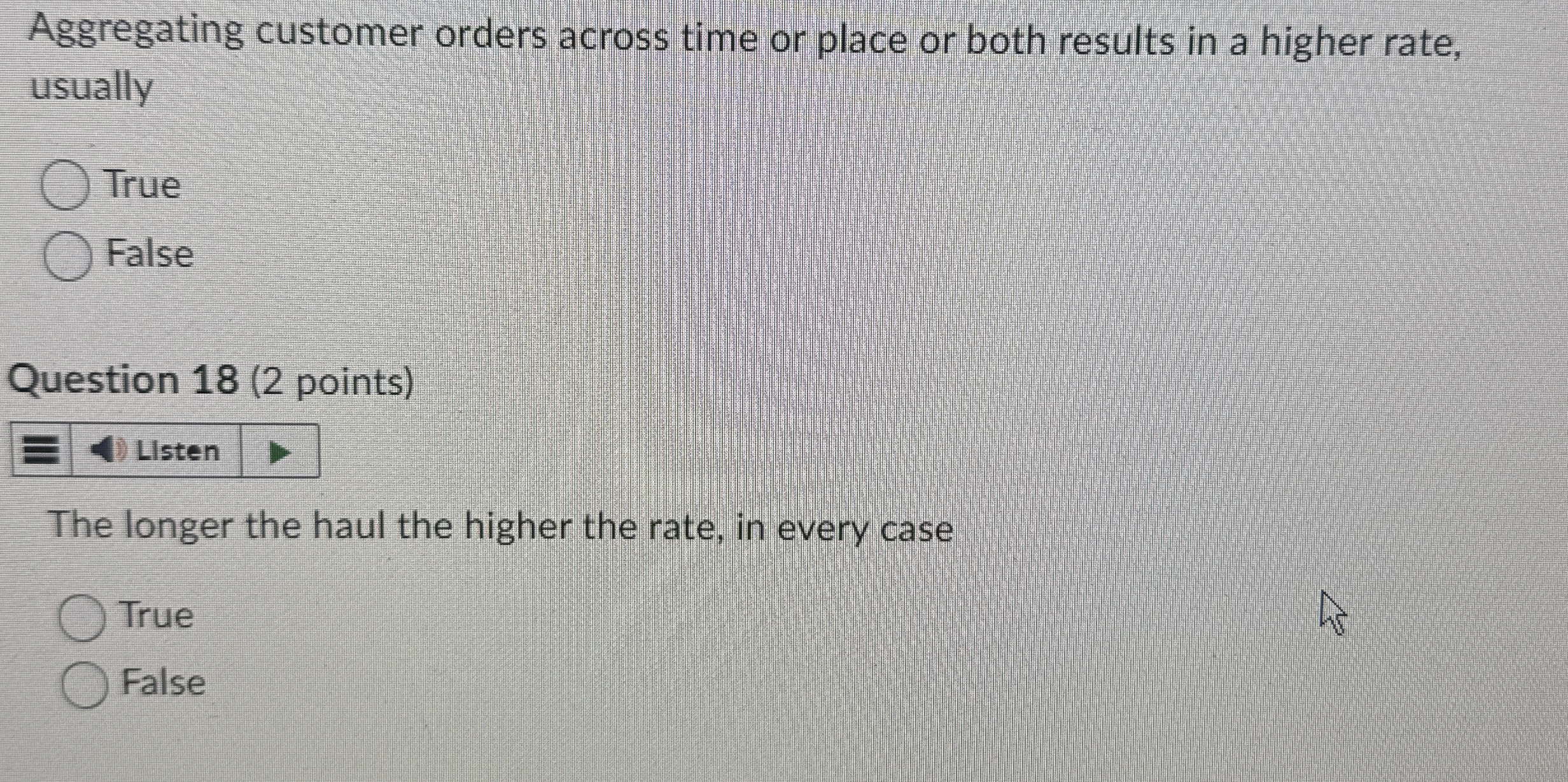  Aggregating customer orders across time or place or both results in