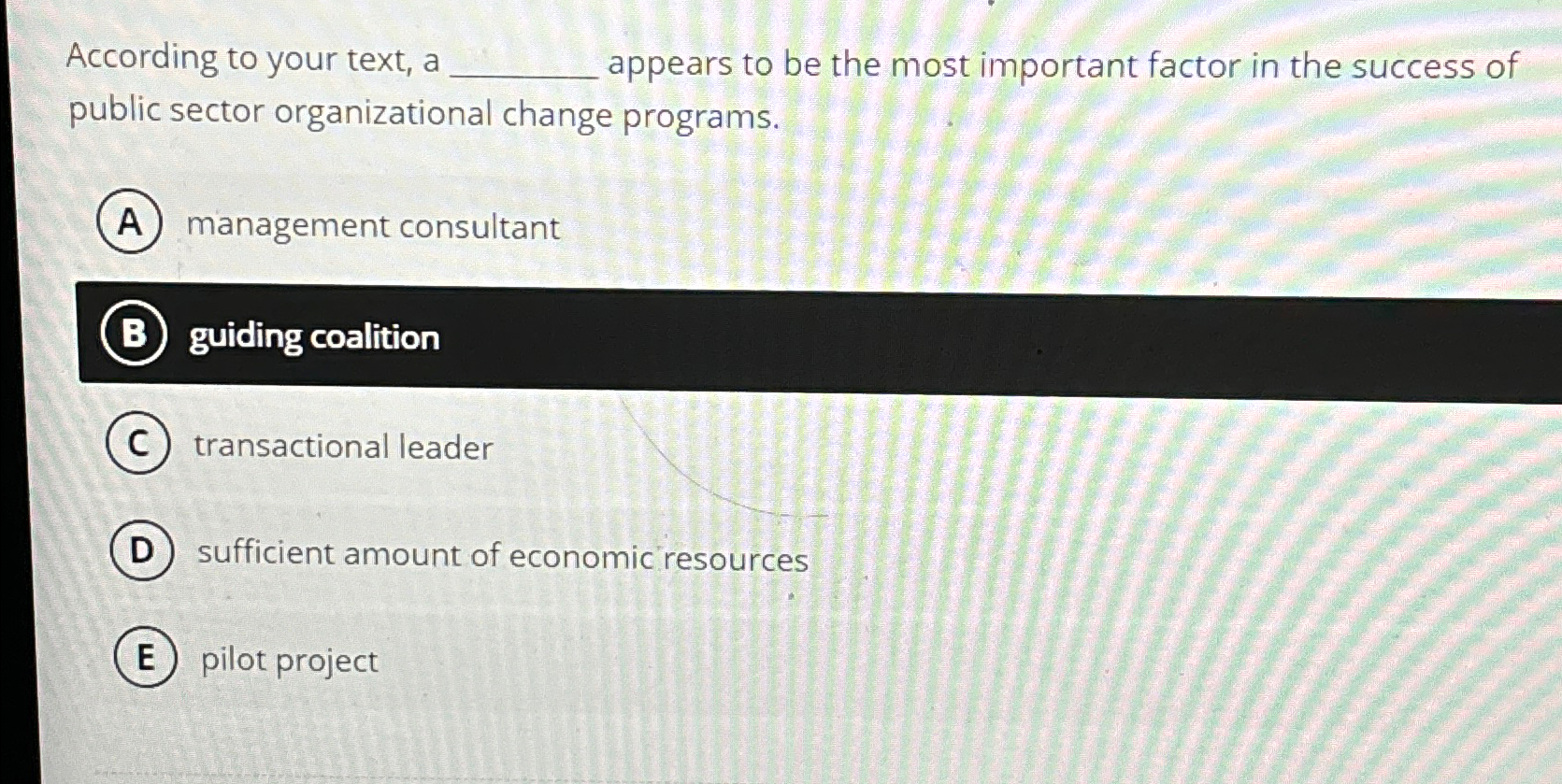  According to your text, a q, appears to be the most