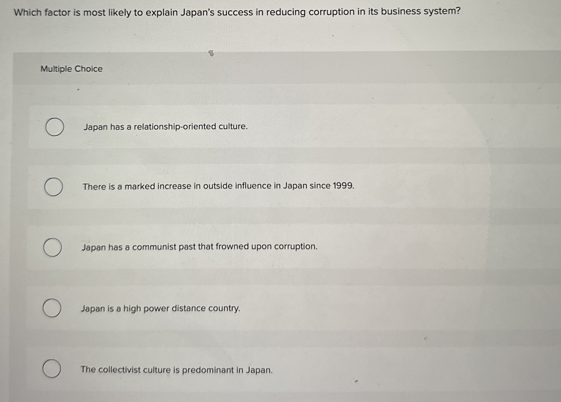  Which factor is most likely to explain Japan's success in reducing