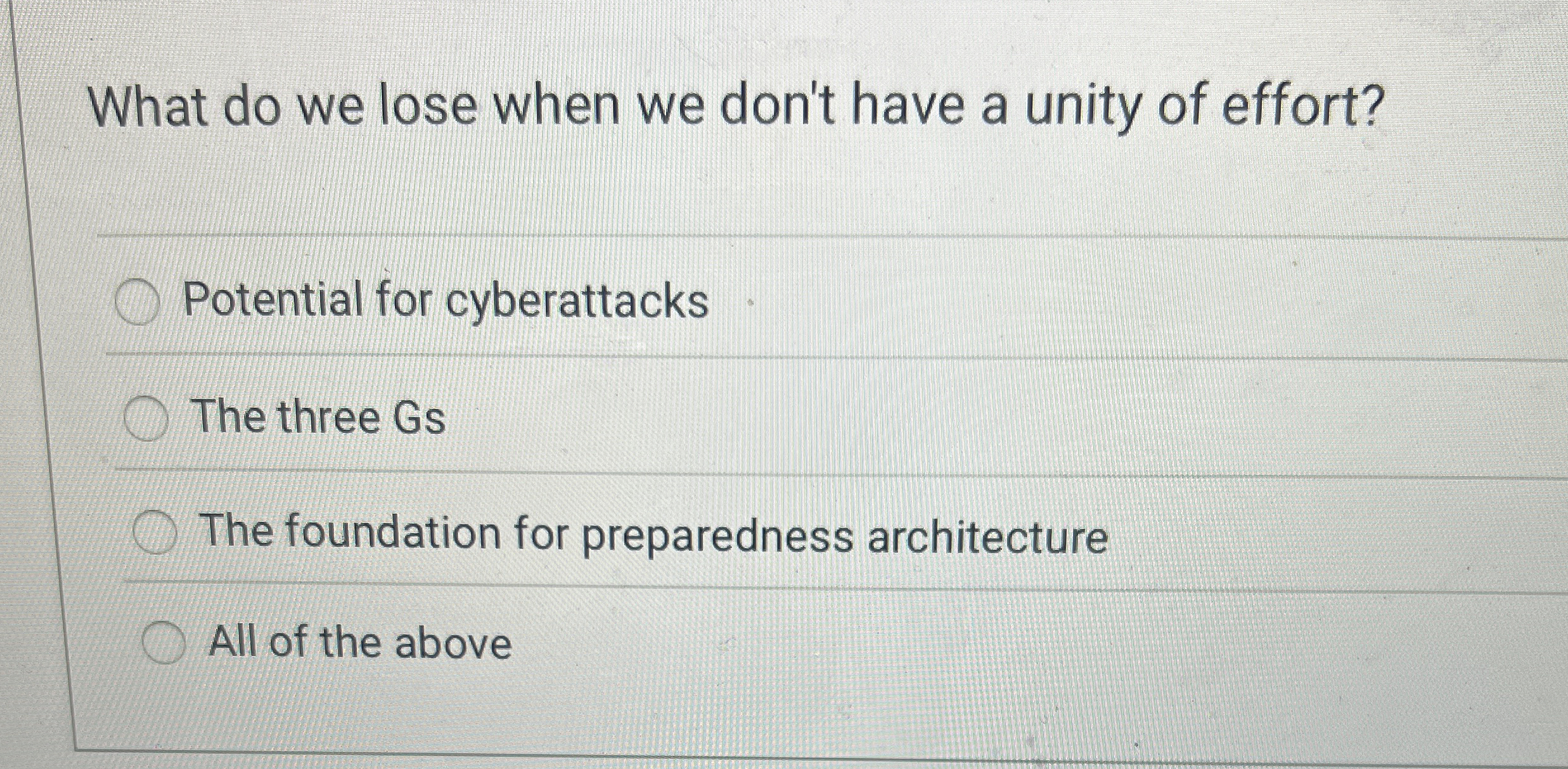  What do we lose when we don't have a unity of