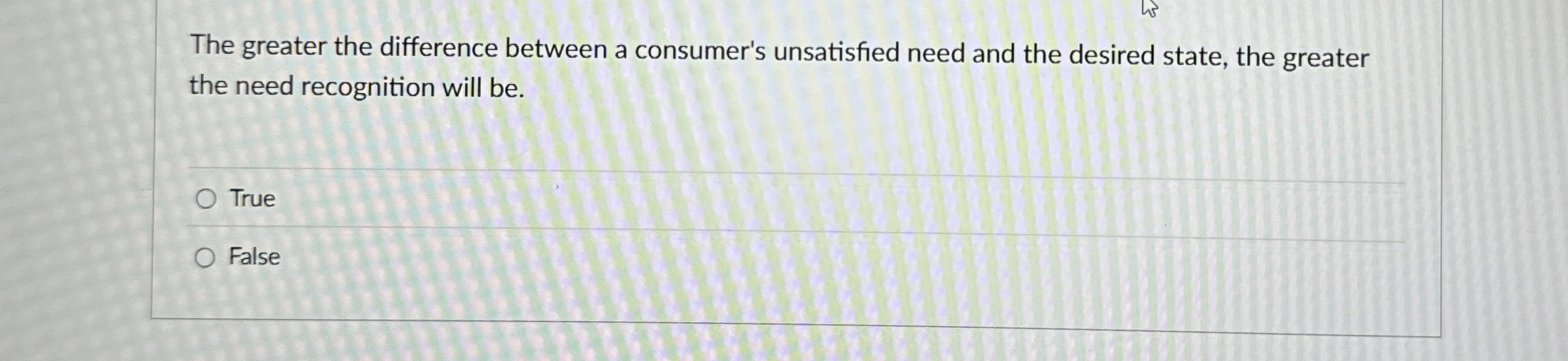  The greater the difference between a consumer's unsatisfied need and the