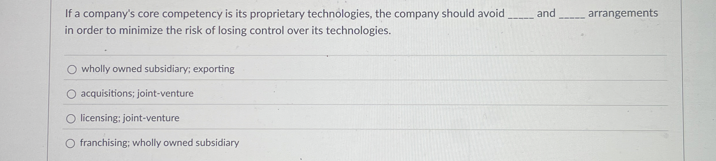  If a company's core competency is its proprietary technologies, the company