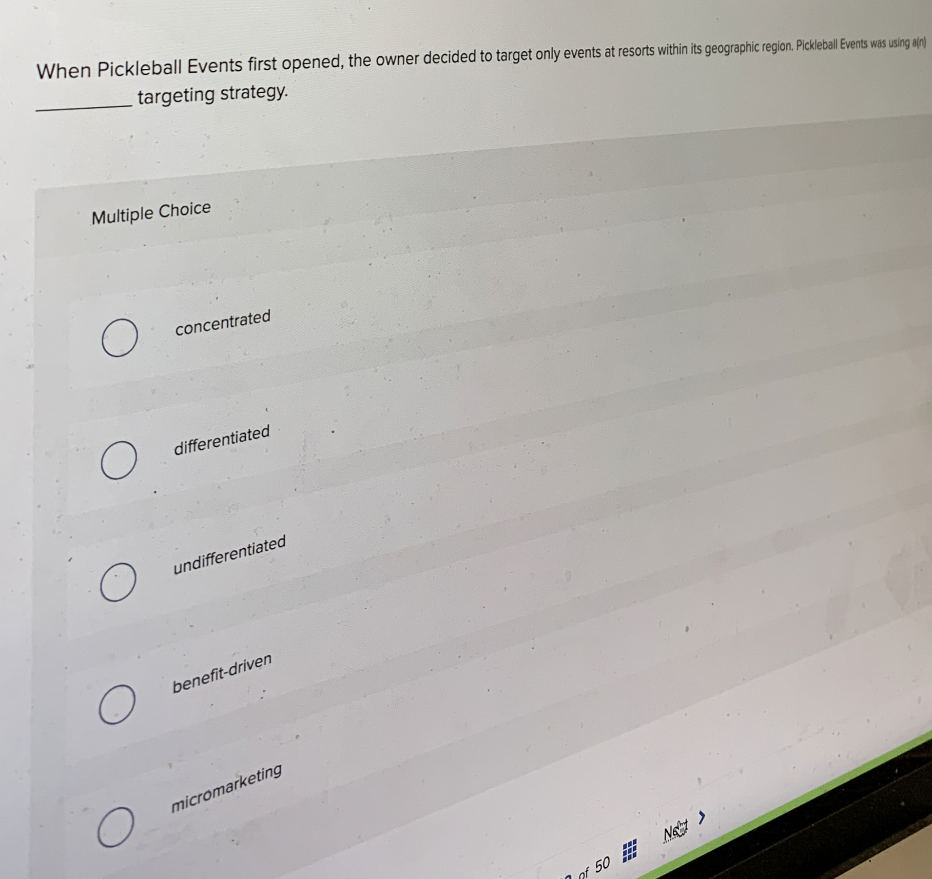  When Pickleball Events first opened, the owner decided to target only