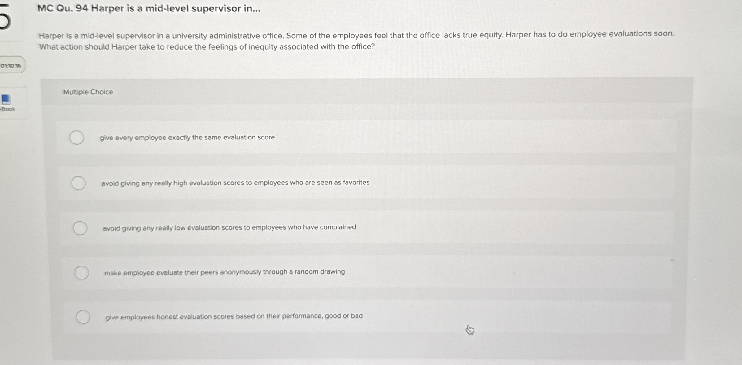  MC Qu.94 Harper is a mid-level supervisor in... Harper is a