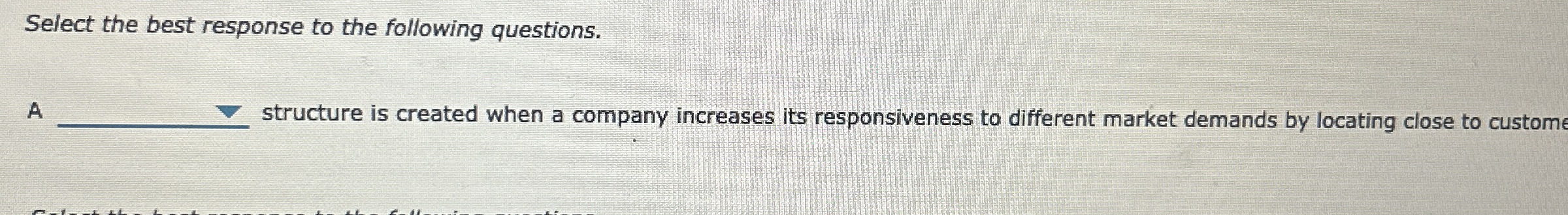  A structure is created when a company increases its responsiveness to