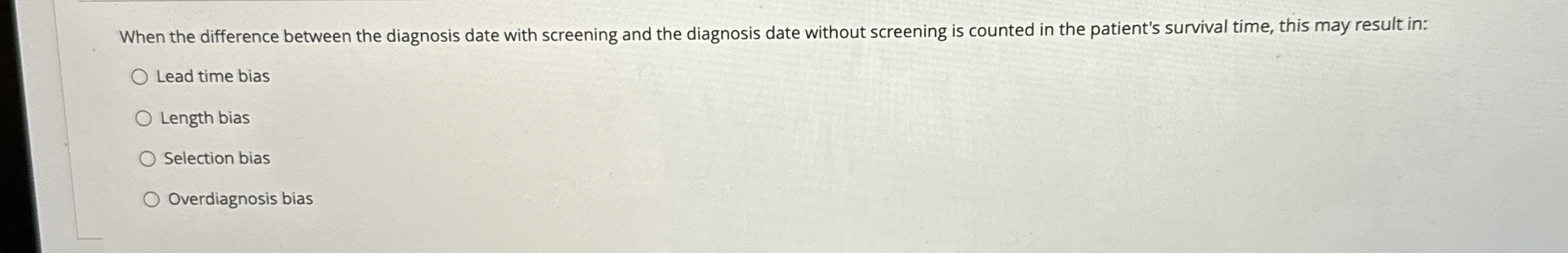  When the difference between the diagnosis date with screening and the