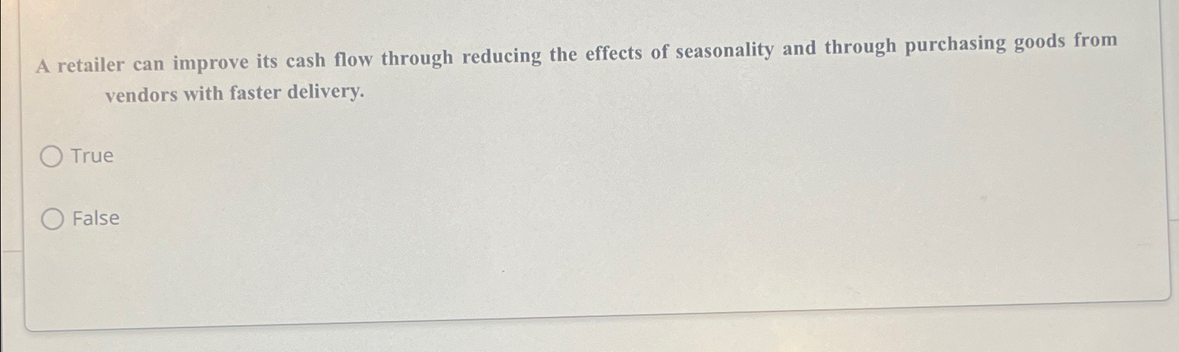  A retailer can improve its cash flow through reducing the effects