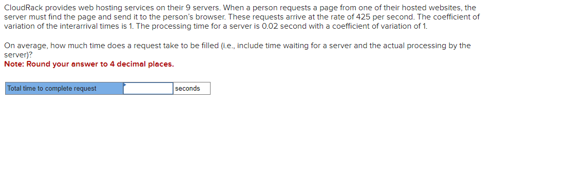  CloudRack provides web hosting services on their 9 servers. When a
