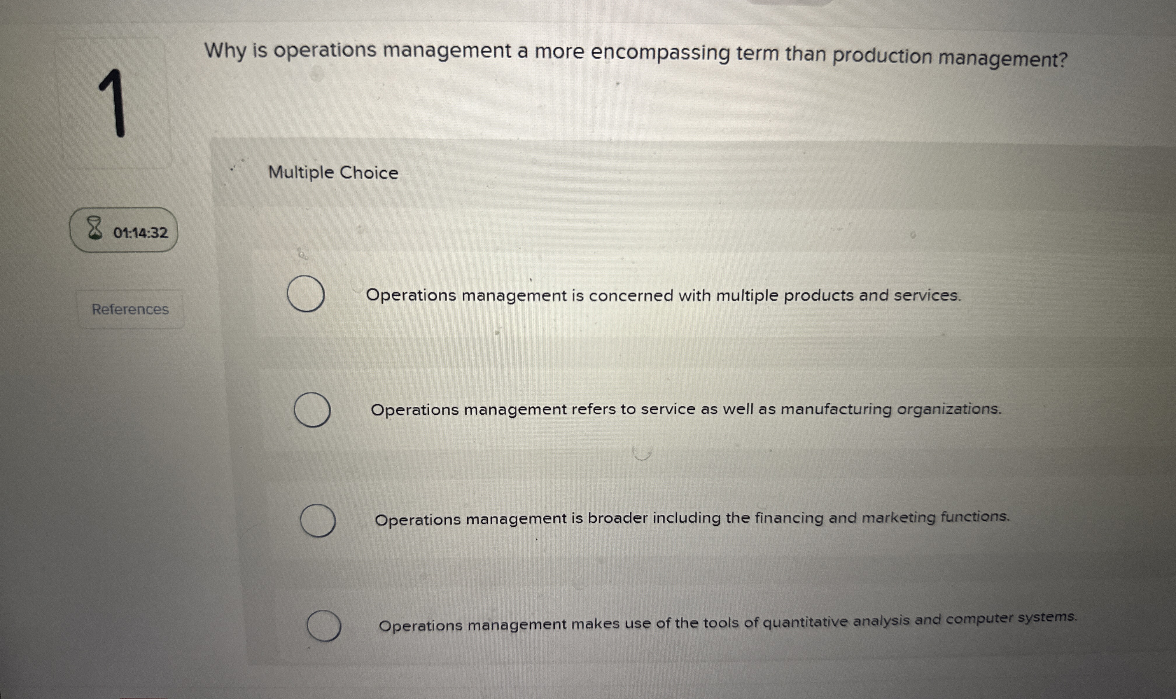  1 Why is operations management a more encompassing term than production