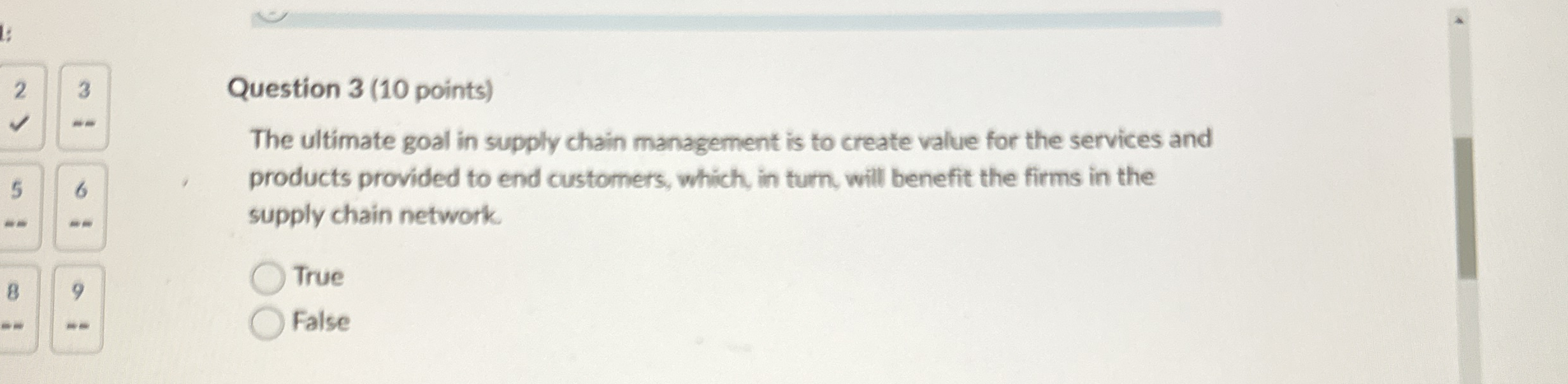  2 3 Question 3(10 points) The ultimate goal in supply chain
