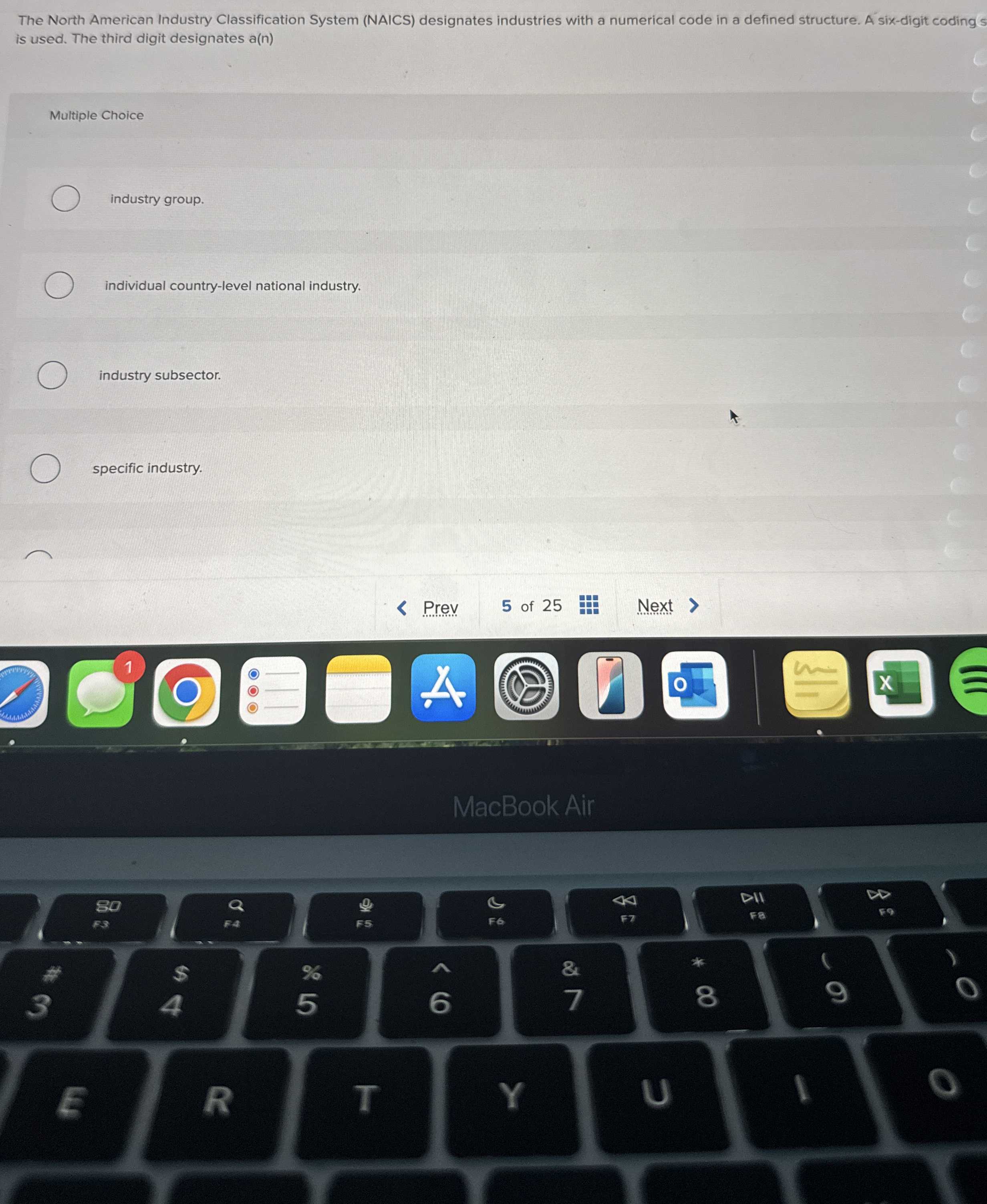  The North American Industry Classification System (NAICS) designates industries with a
