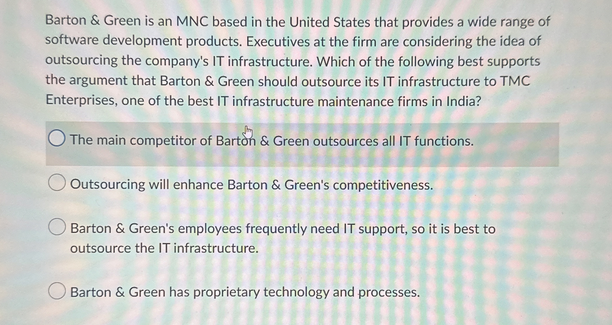  Barton & Green is an MNC based in the United States