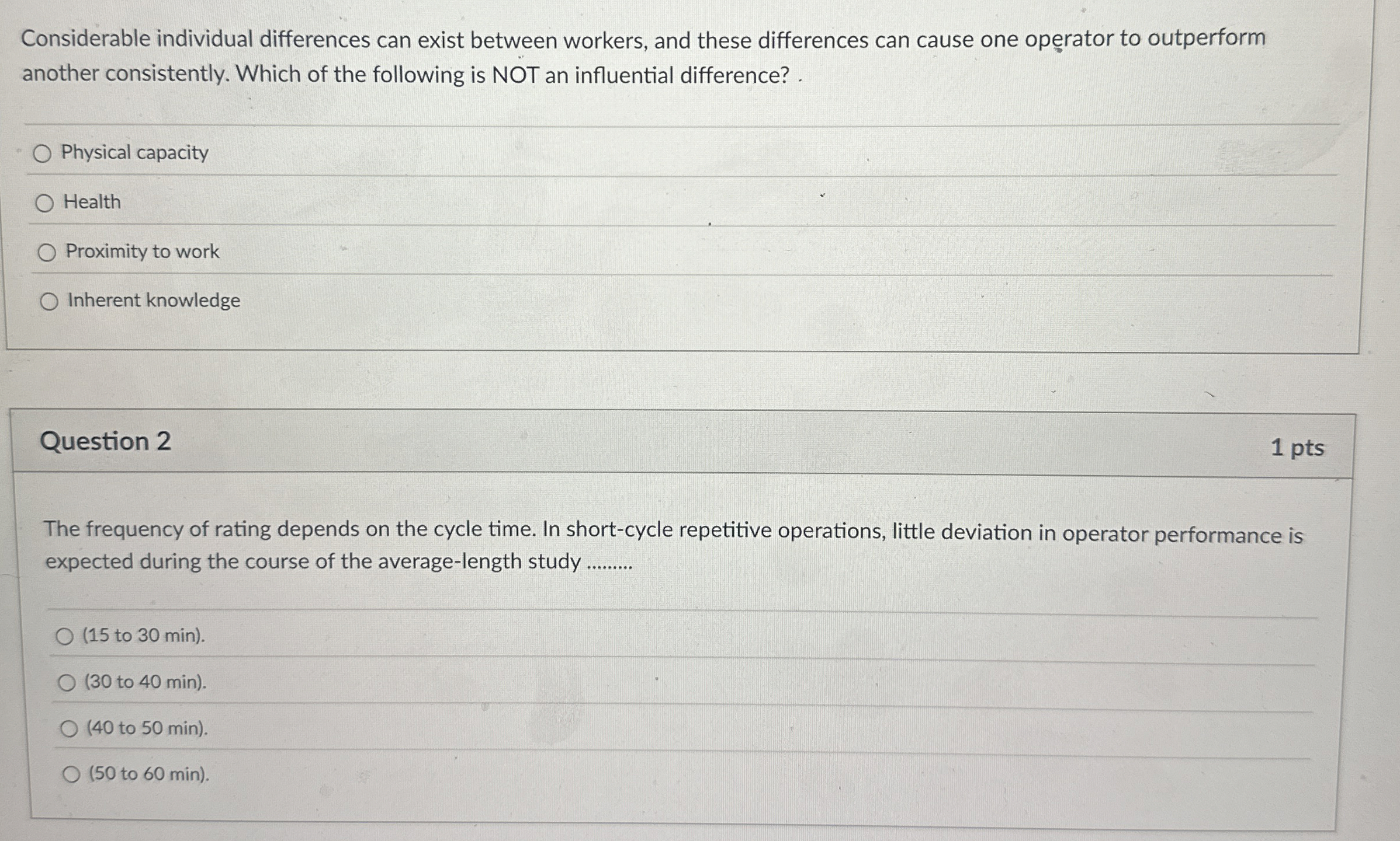  Considerable individual differences can exist between workers, and these differences can