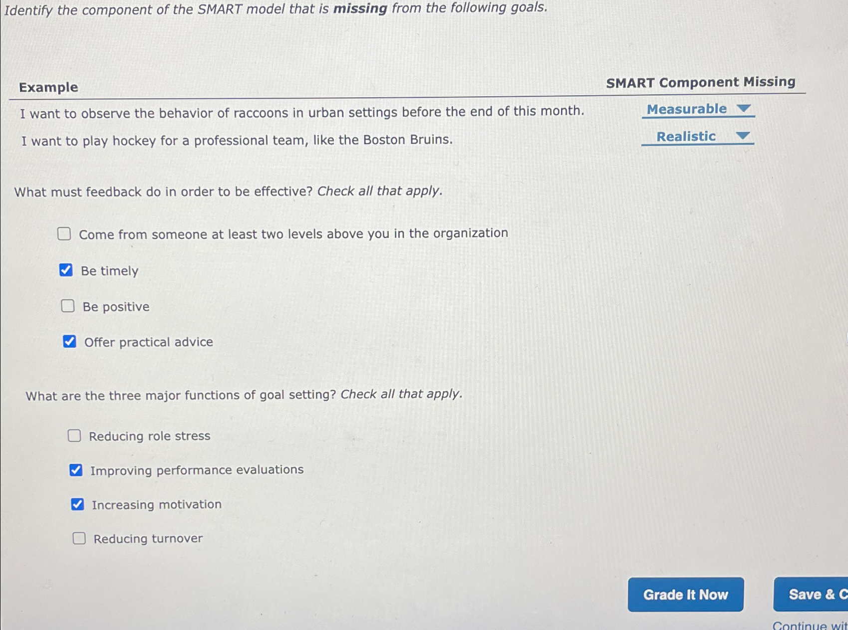  Identify the component of the SMART model that is missing from