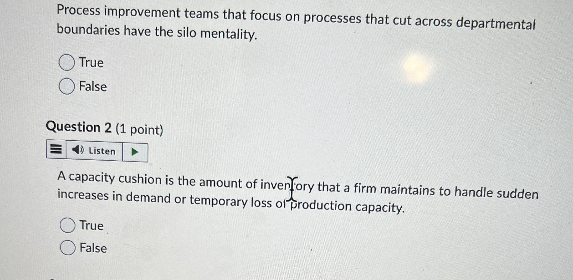  Process improvement teams that focus on processes that cut across departmental