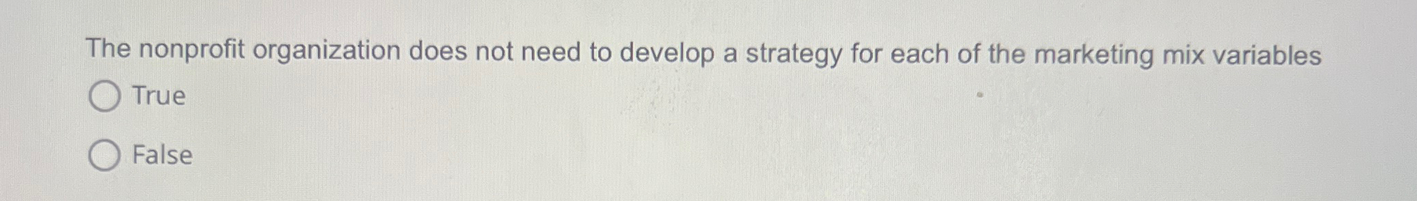  The nonprofit organization does not need to develop a strategy for