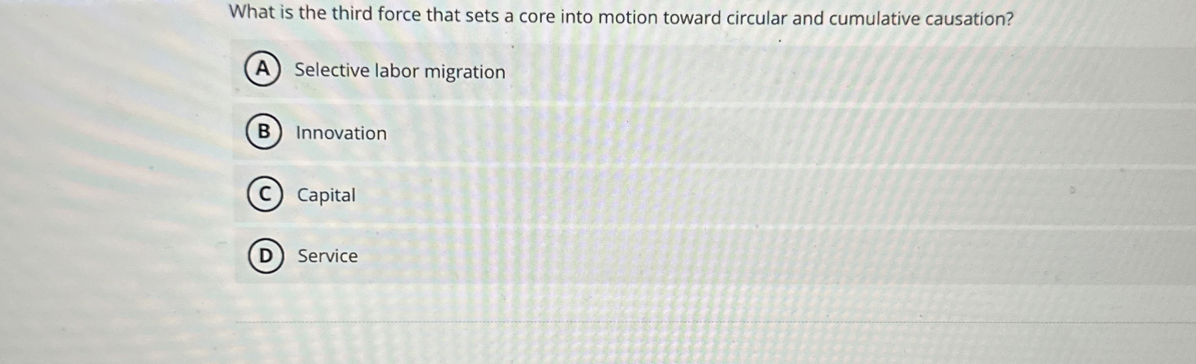  What is the third force that sets a core into motion
