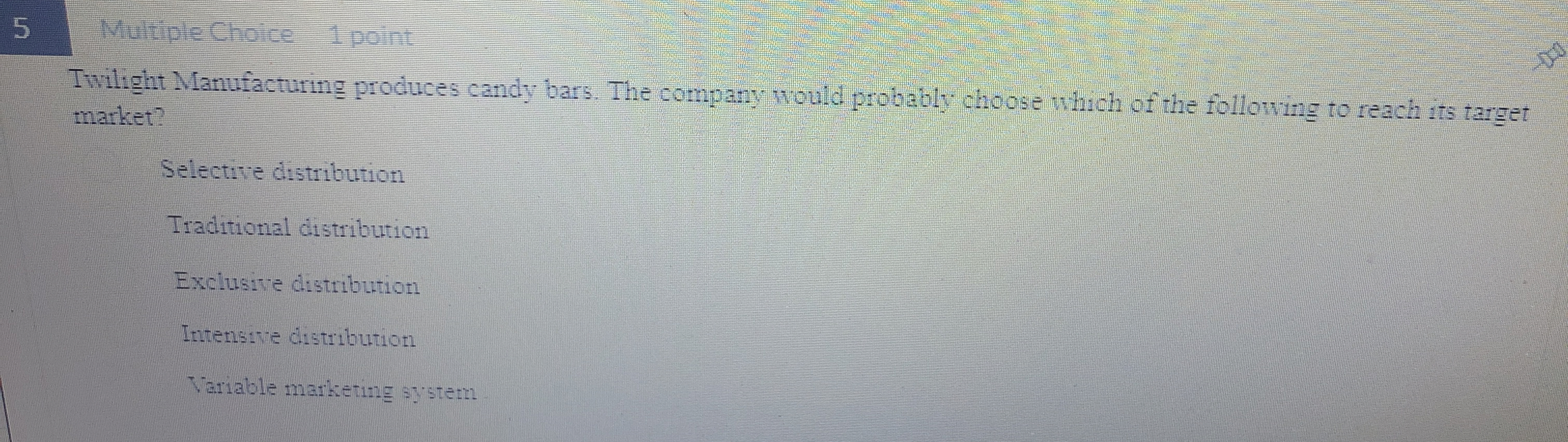  Cmo resolver... 5 Multiple Choice 1 point Twilight Manufacturing produces candy