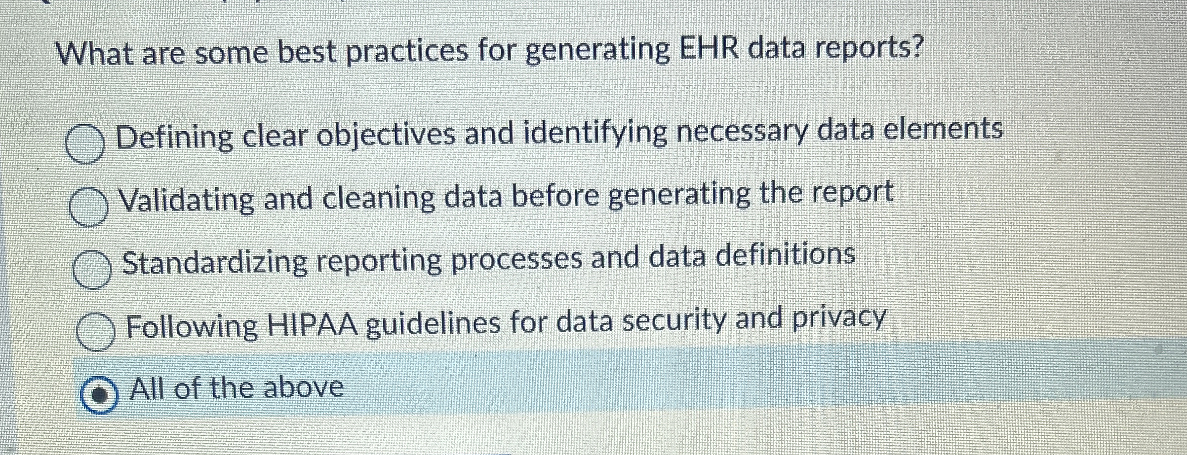  What are some best practices for generating EHR data reports? Defining