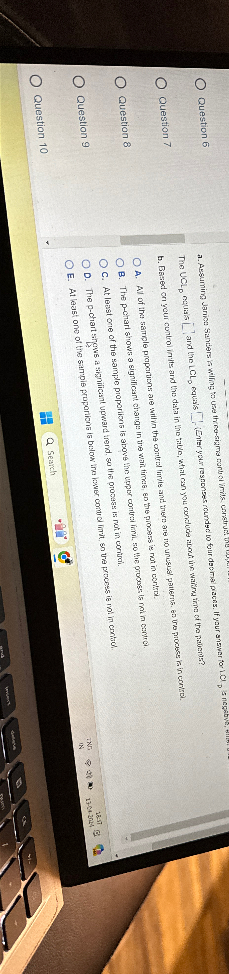  Question 6 Question 7 Question 8 Question 9 Question 10 a.