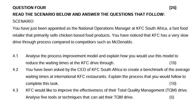  QUESTION FOUR READ THE SCENARIO BELOW AND ANSWER THE QUESTIONS THAT