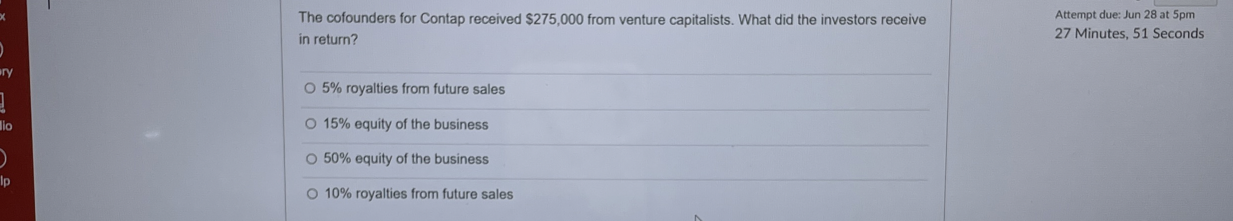  The cofounders for Contap received $275,000 from venture capitalists. What did
