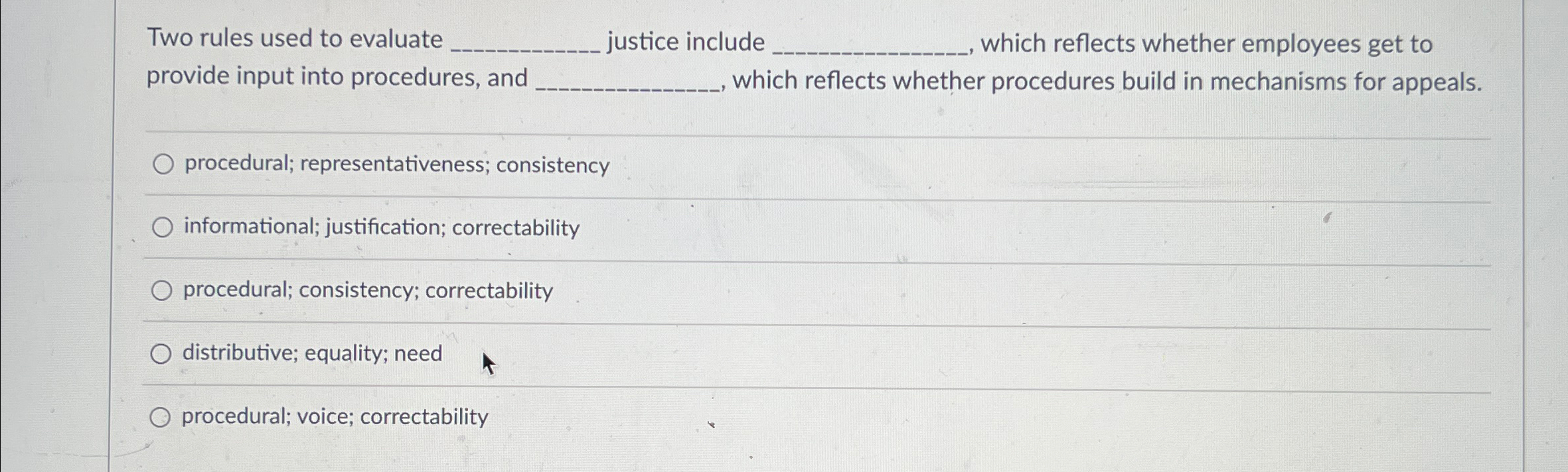  Two rules used to evaluate stice include which reflects whether employees